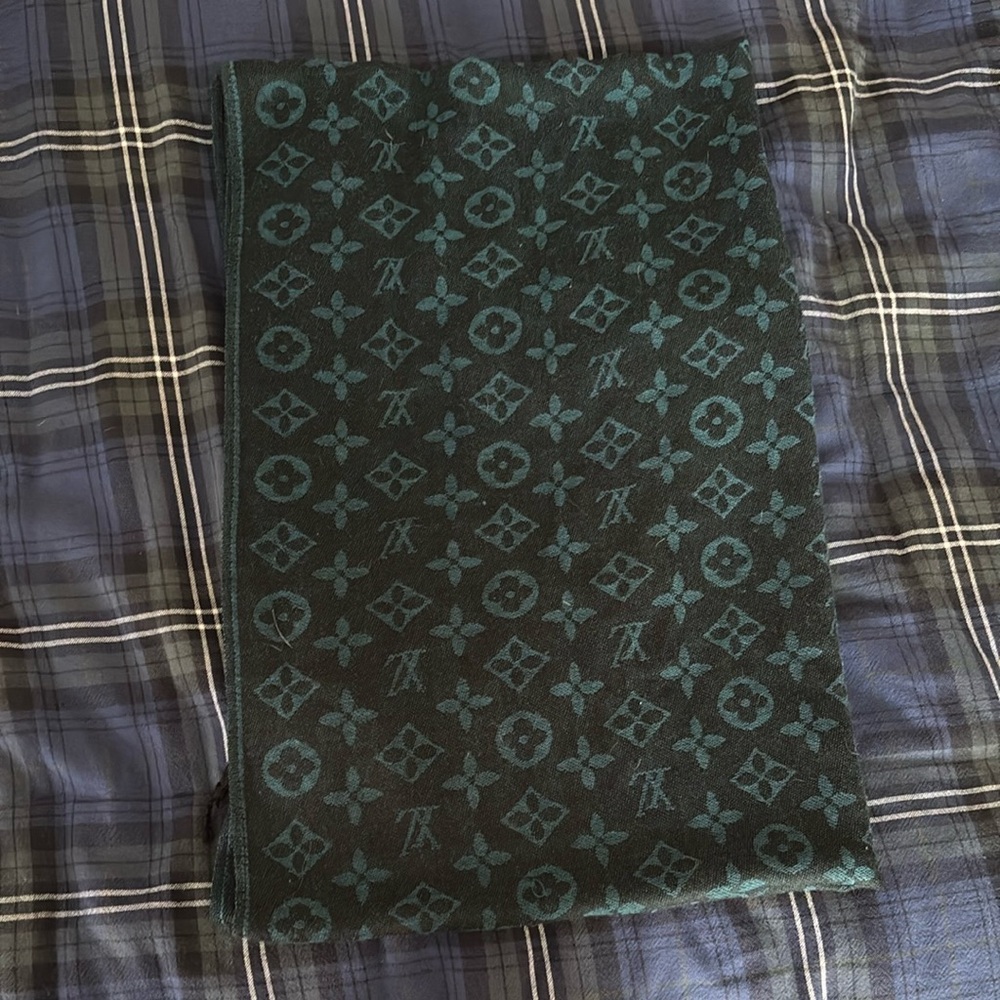 Classic Green Monogram Scarf